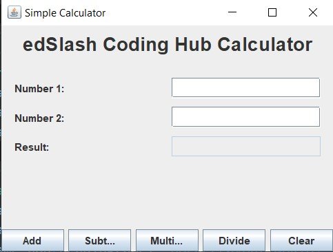 Simple Calculator using Java & Swing